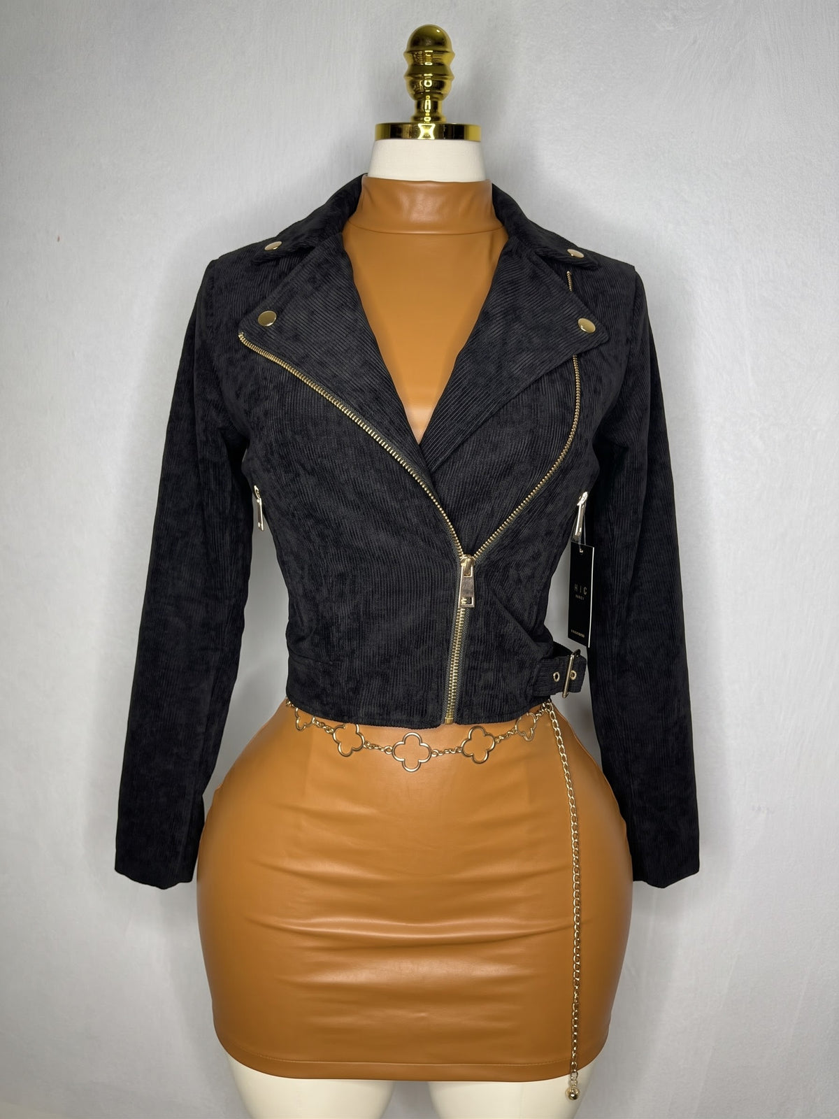 Black with Gold Zipper Jacket