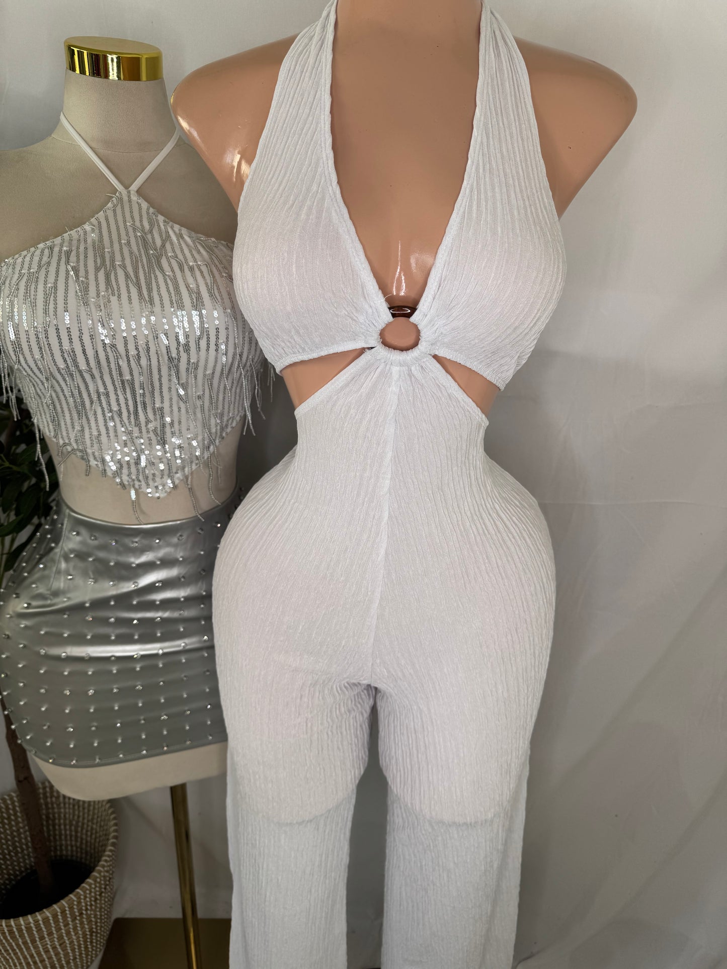 Palazzo Jumpsuit in Blanco