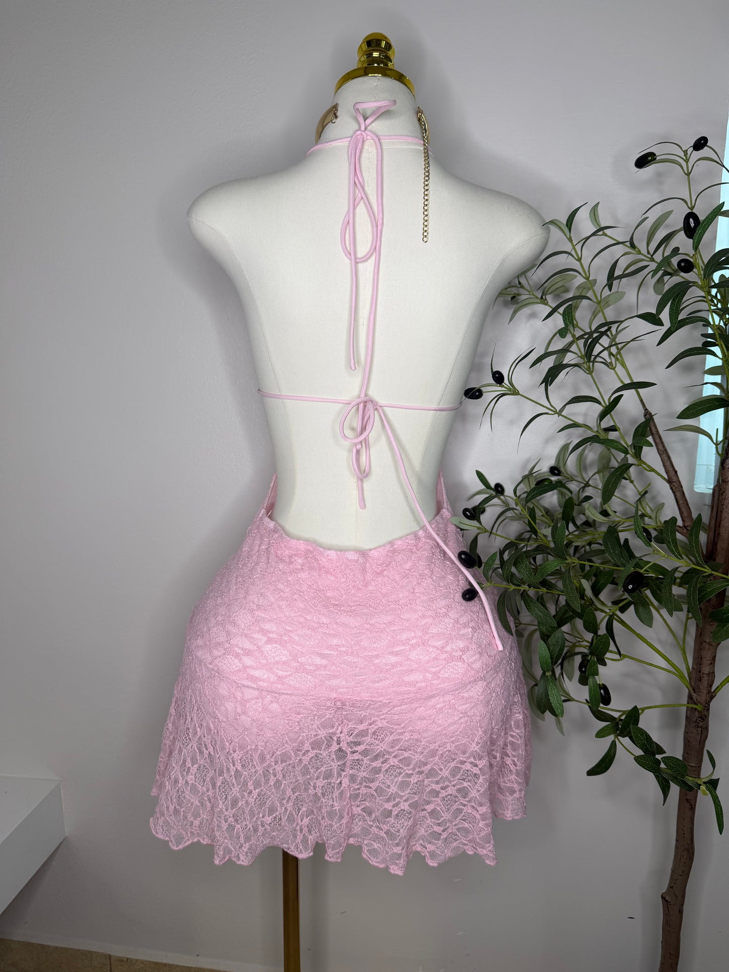 Lace Princess Dress in Pink
