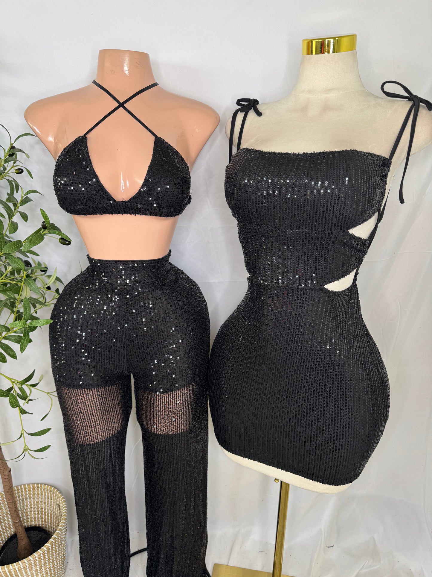 All Black Sequin Dress