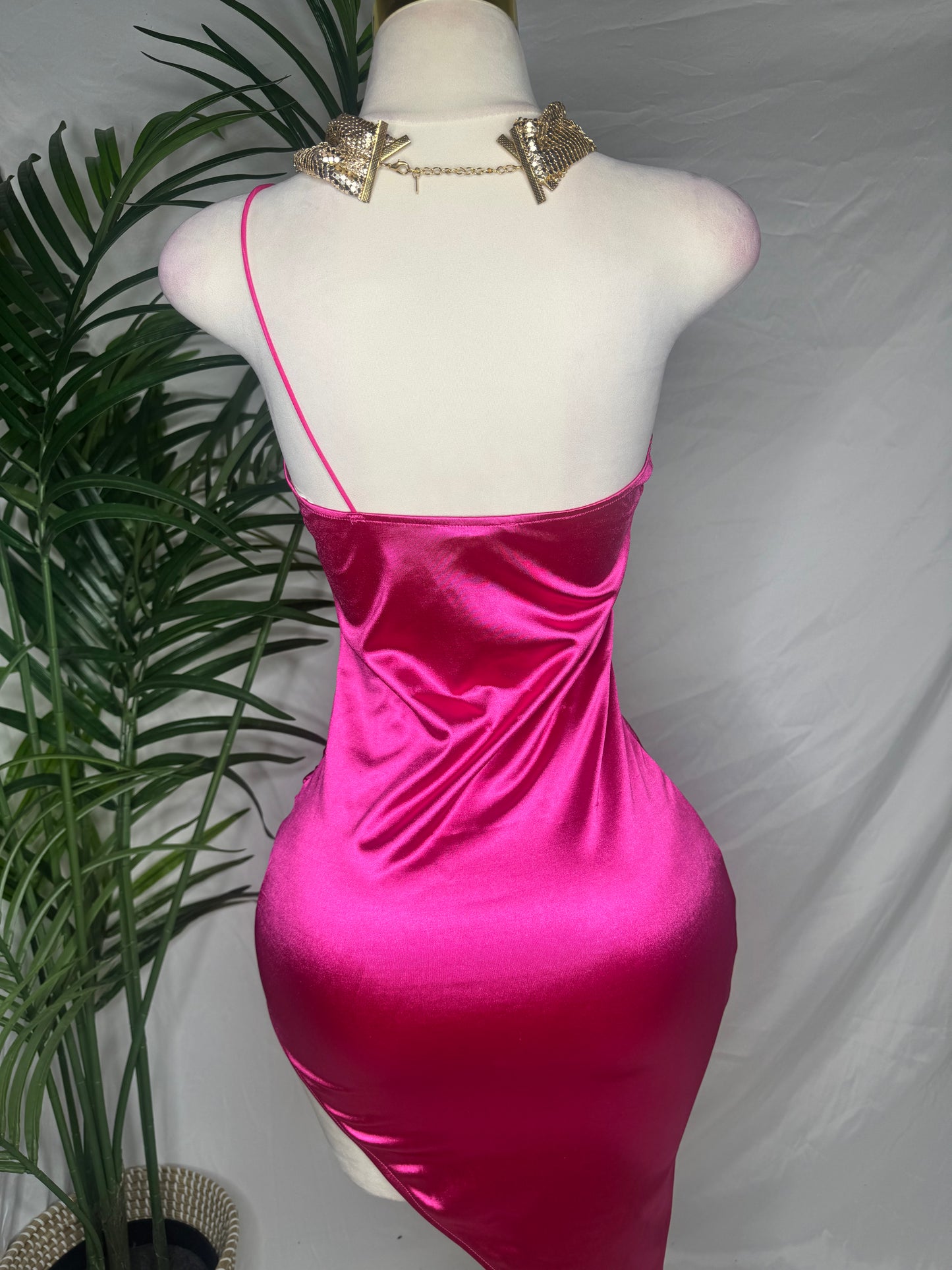 Asymmetric Dress in Pink