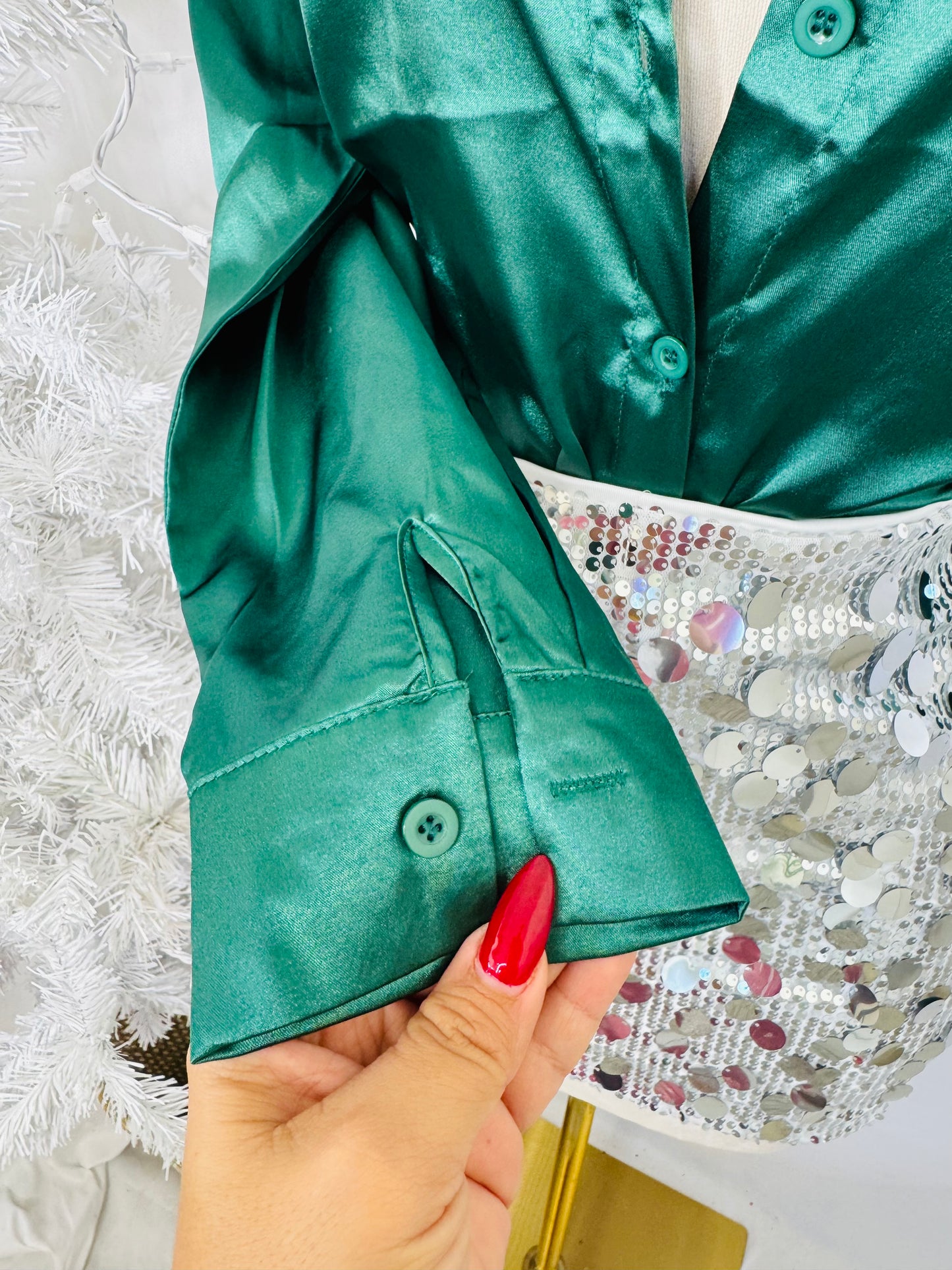 Blusa Satinada Verde