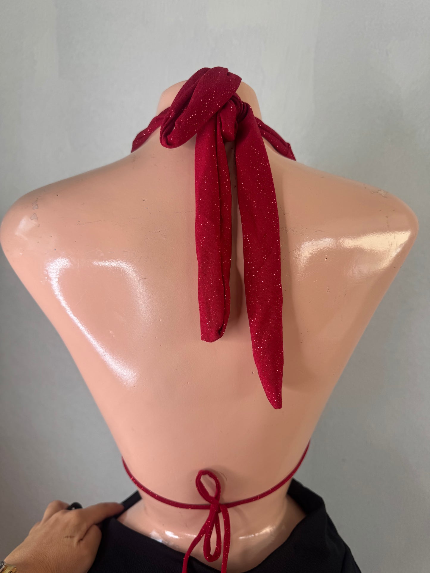 Top Bra Roja con Glitter