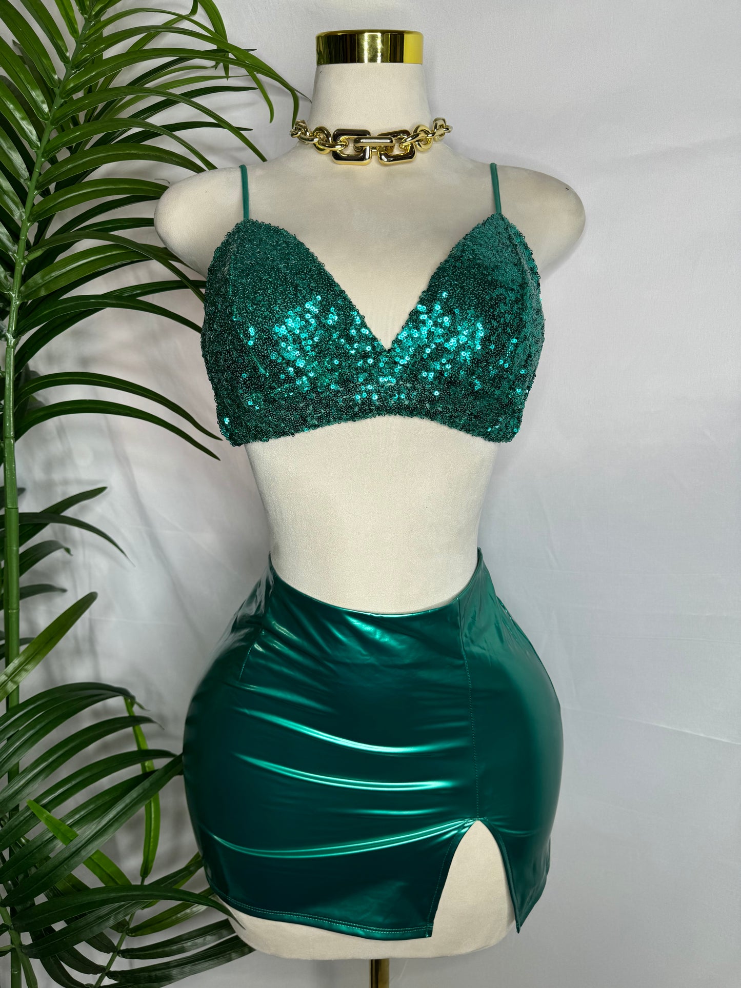 Top Lentejuelas Turquesa