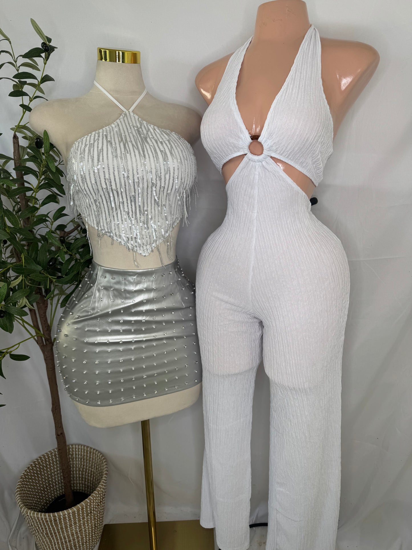 Palazzo Jumpsuit in Blanco
