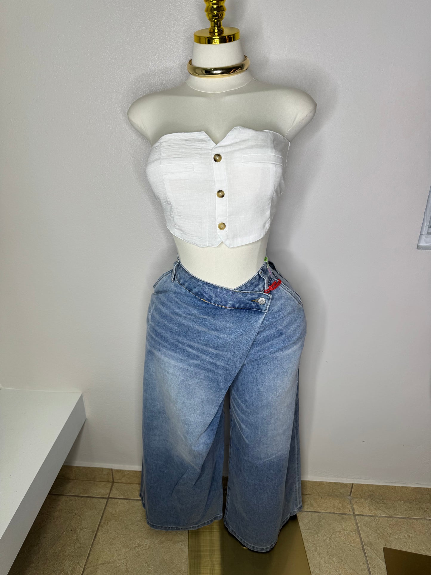 Wrap Waist Wide Jean ( VIBRANT )
