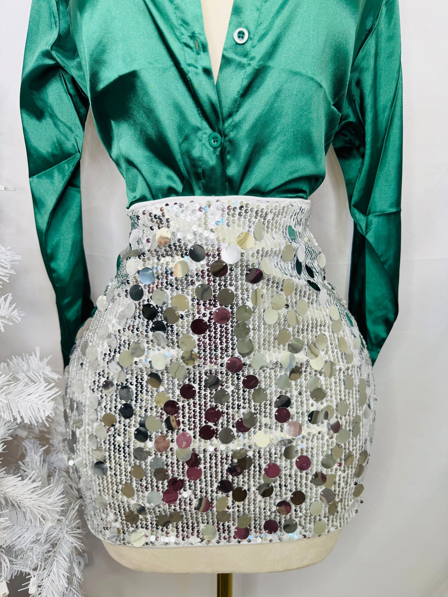 Falda lentejuelas silver
