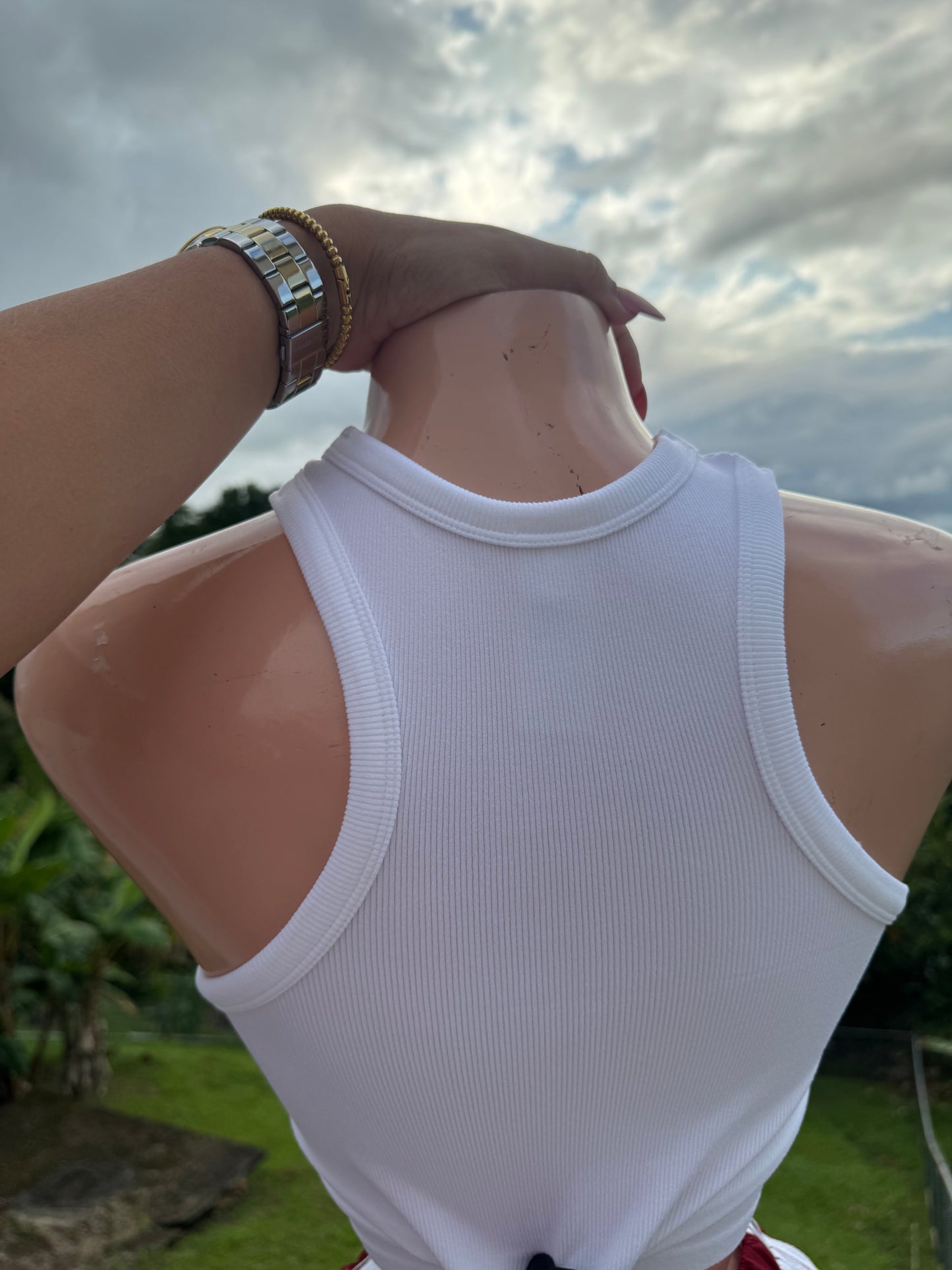 Basic Racer Top in White