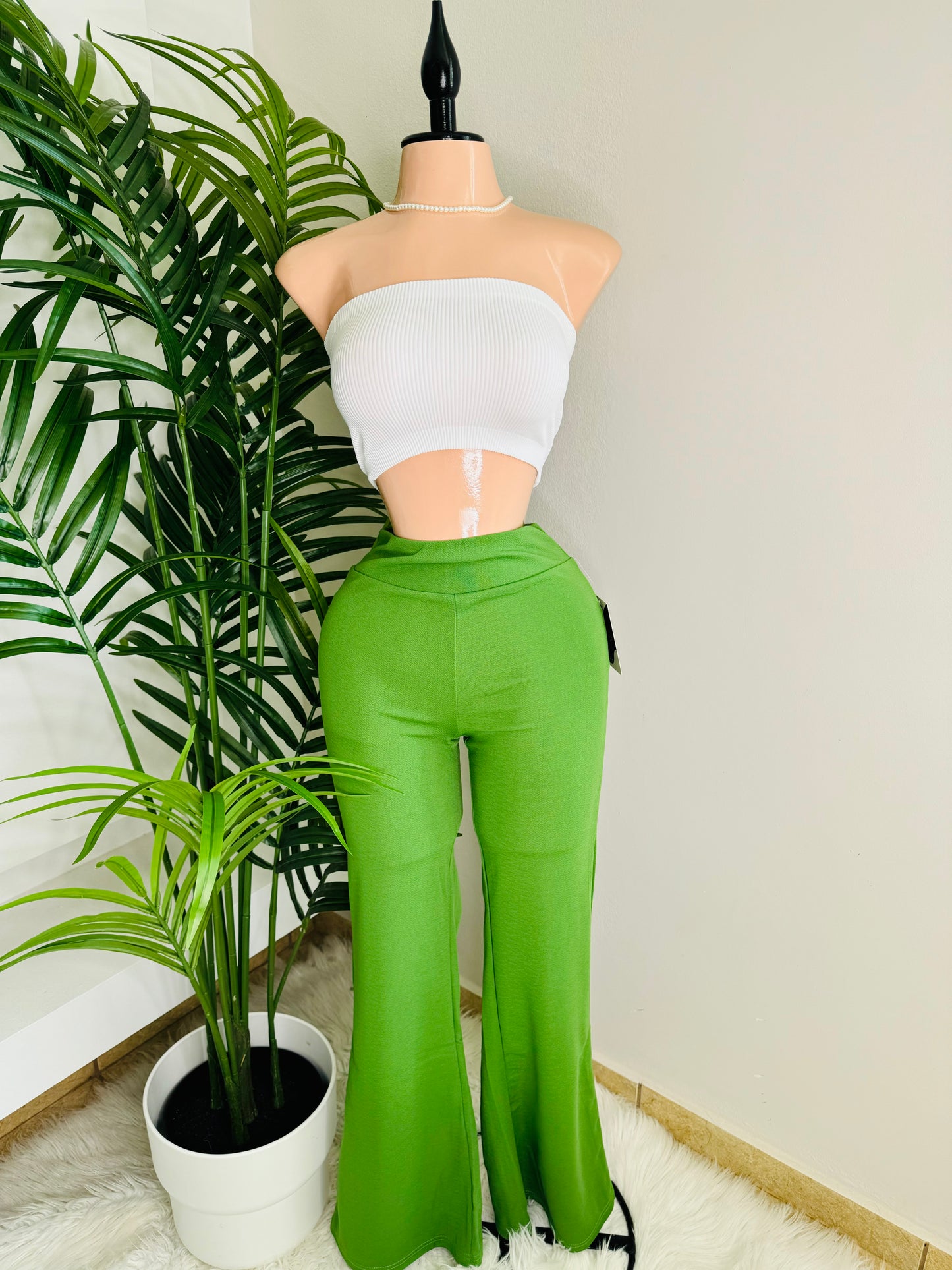 Basic Flare Pants Green