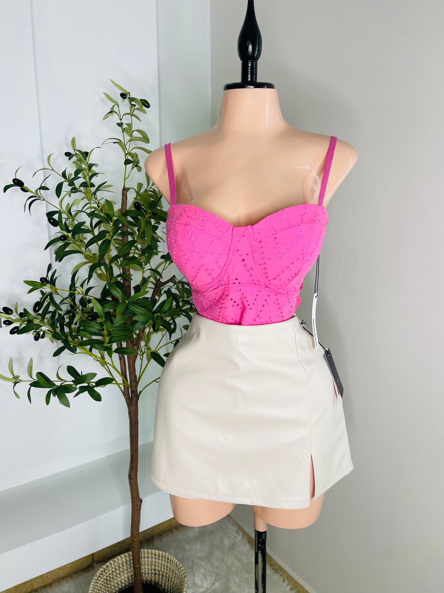 Crop Bustier Pink Top