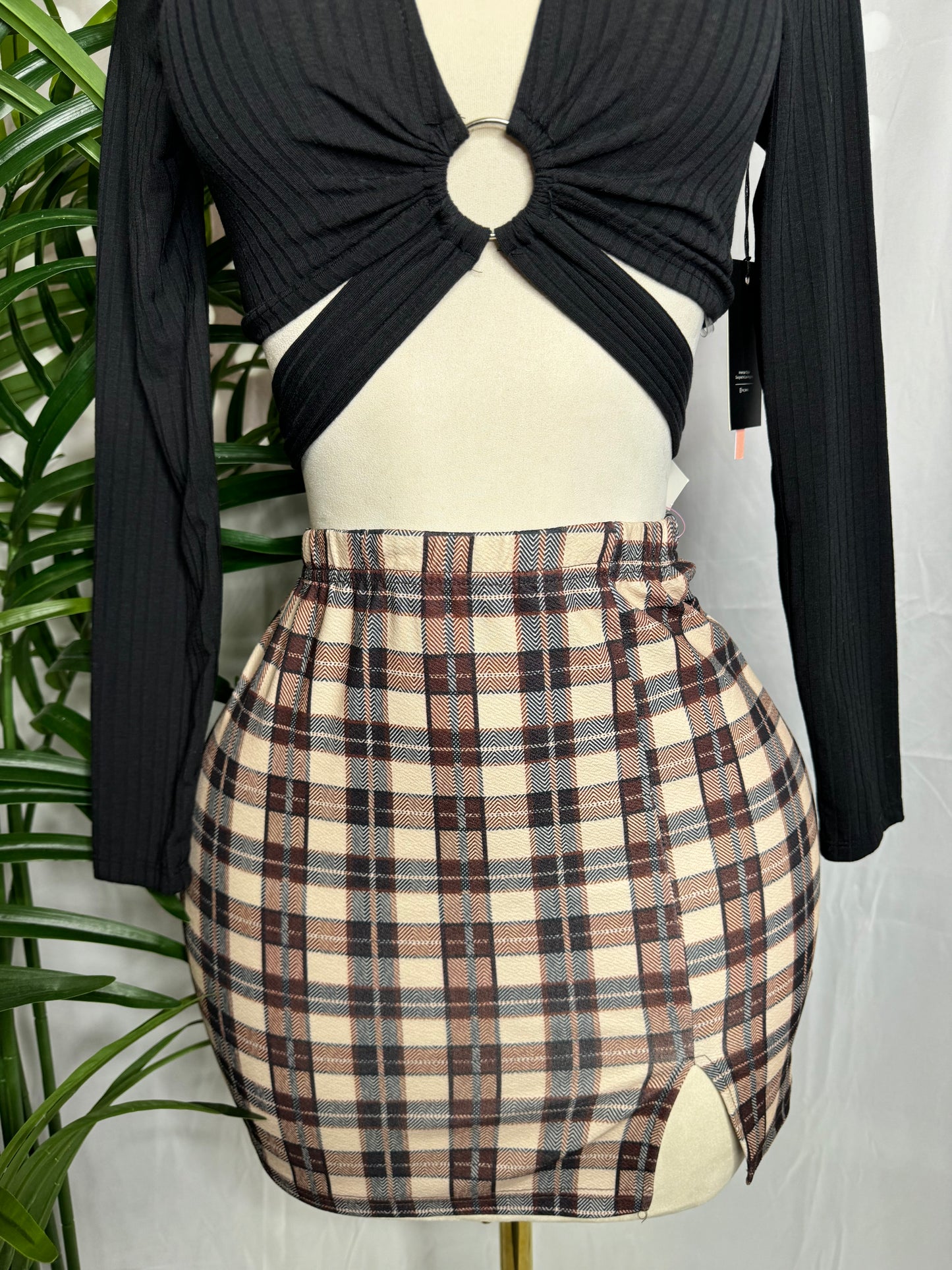 Cuadritos Neutrales Skirt