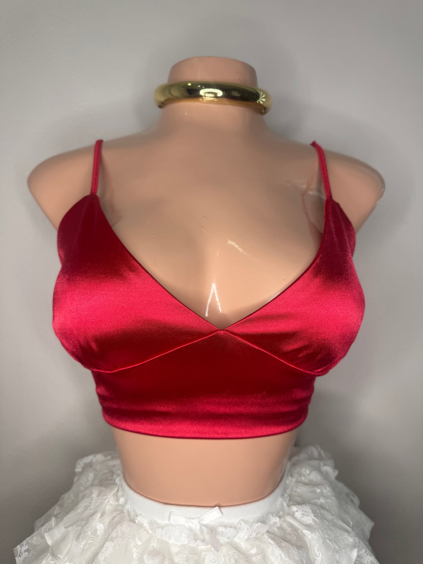 Red Satin Top