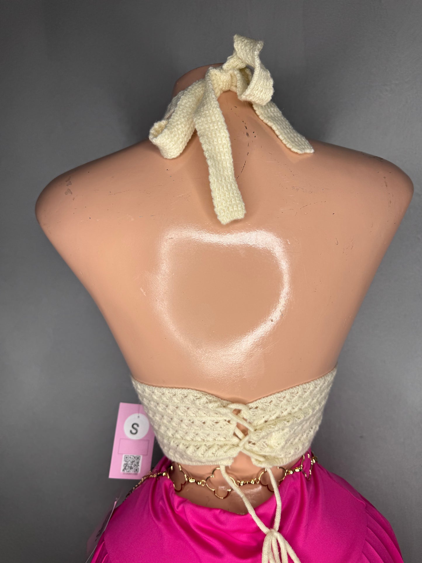 Crochet Top in Beige