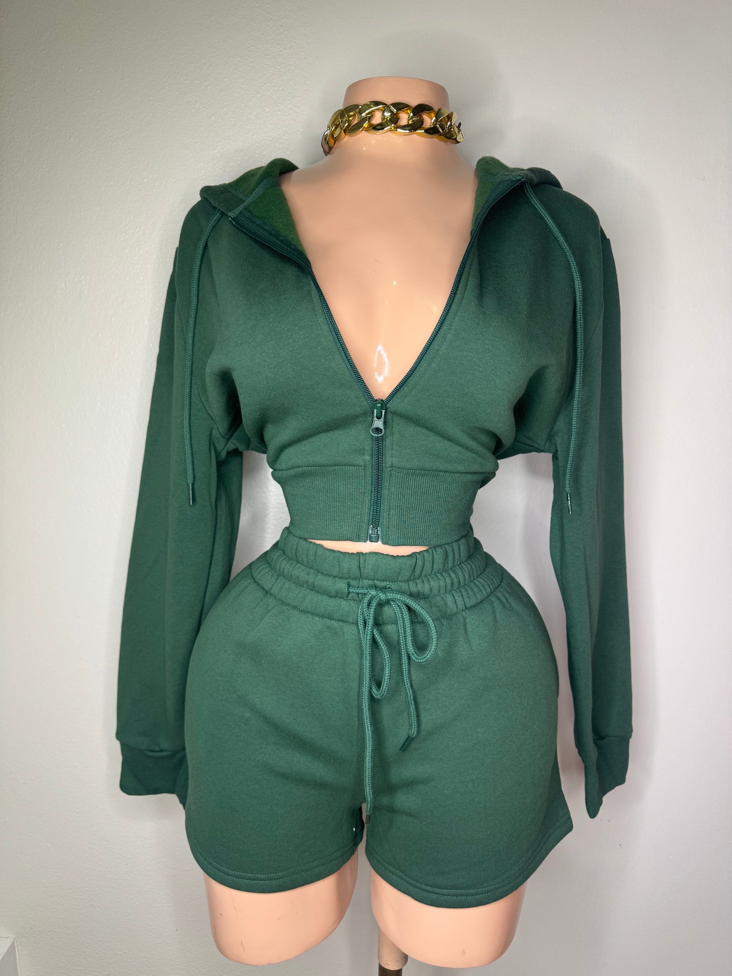 Sweater Short Set ( Green )