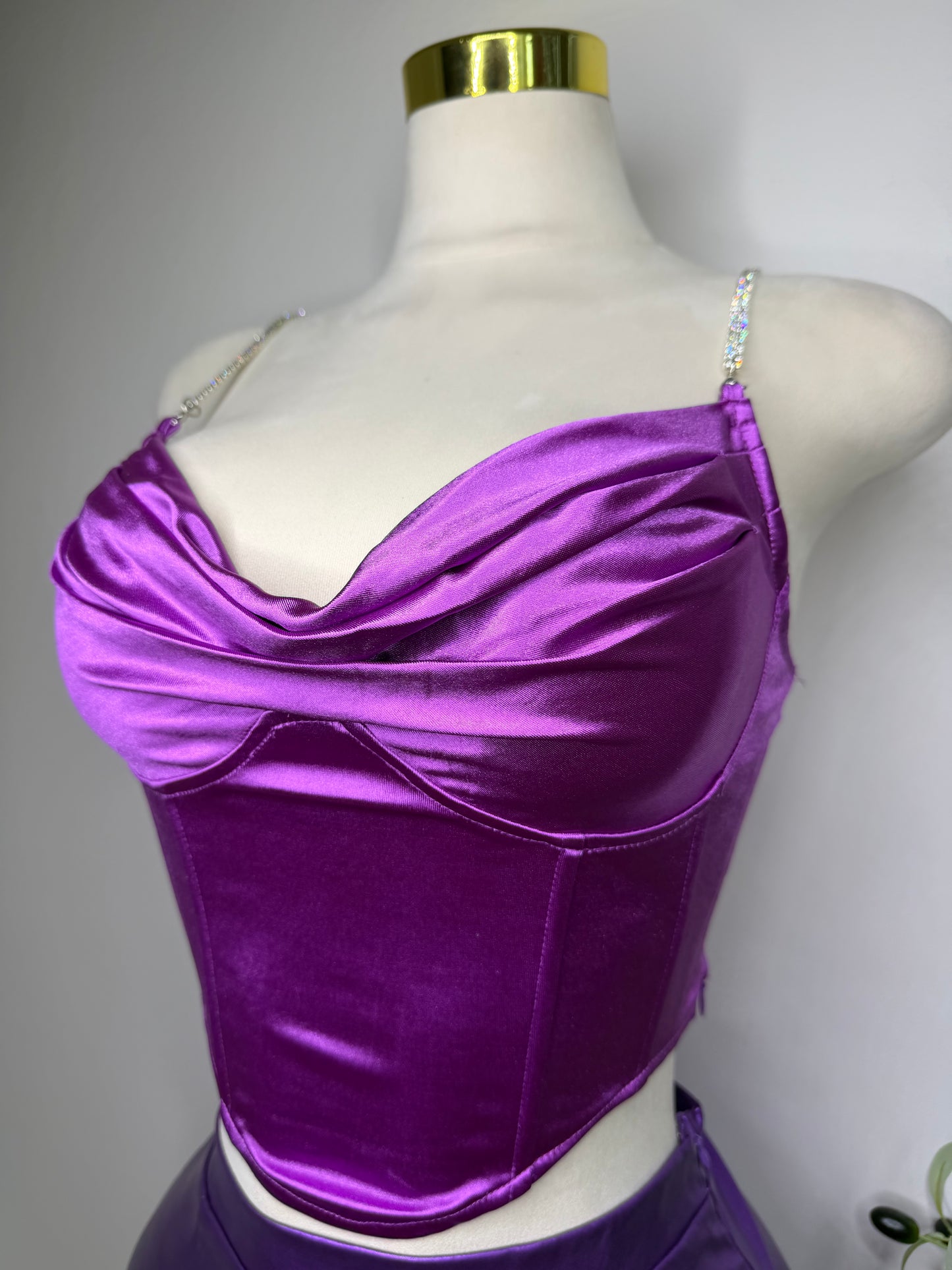 Purple Diamonds Bustier Top