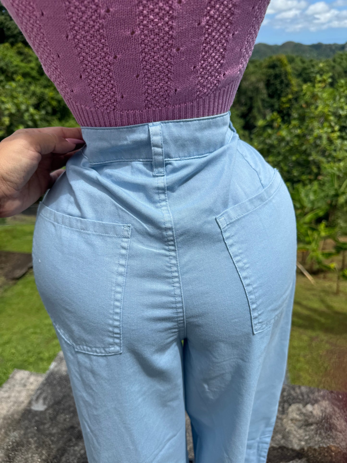Basic Wide Pants in Sky RESTOCKED