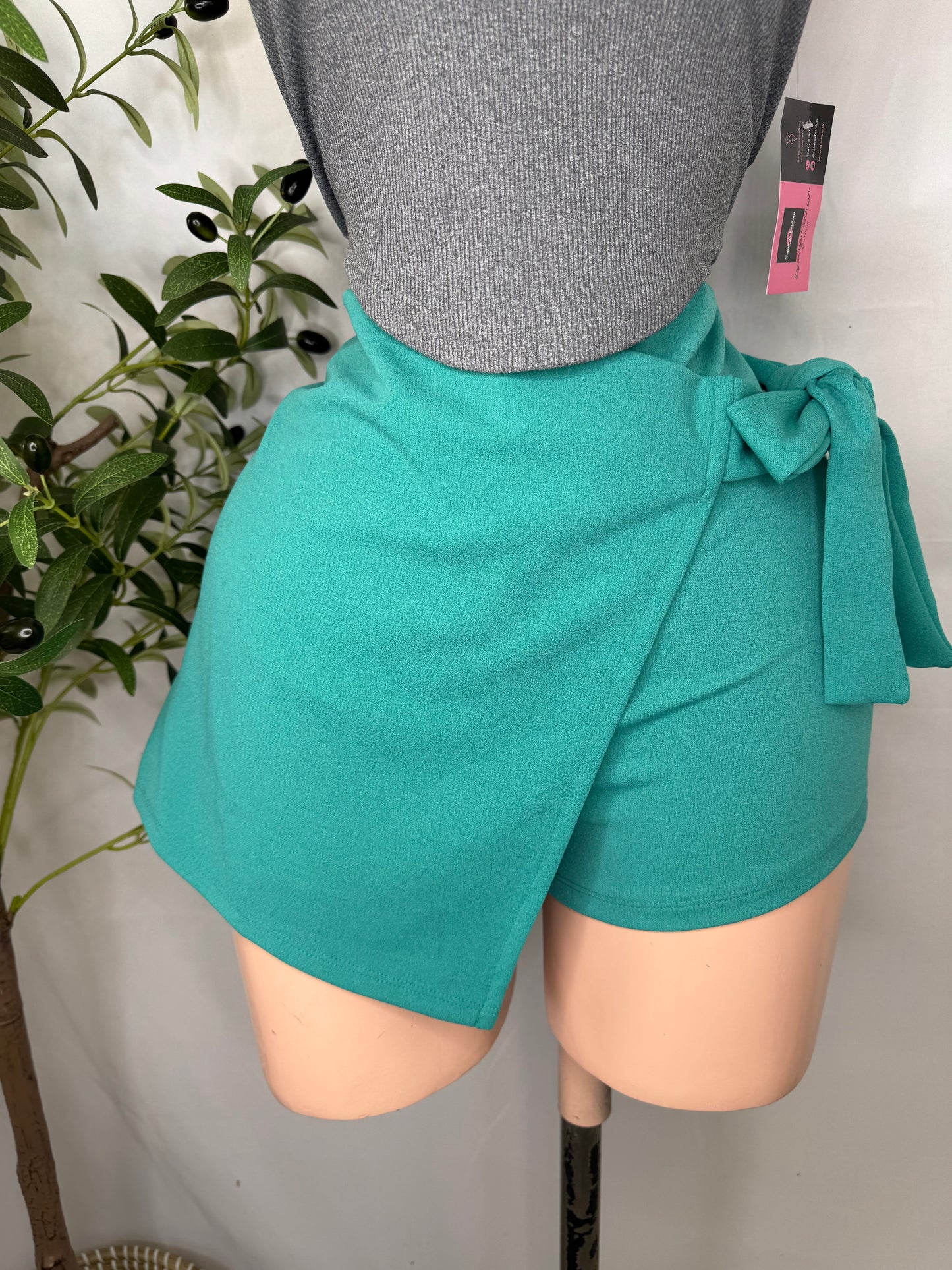 Side Bow Skort in Teal