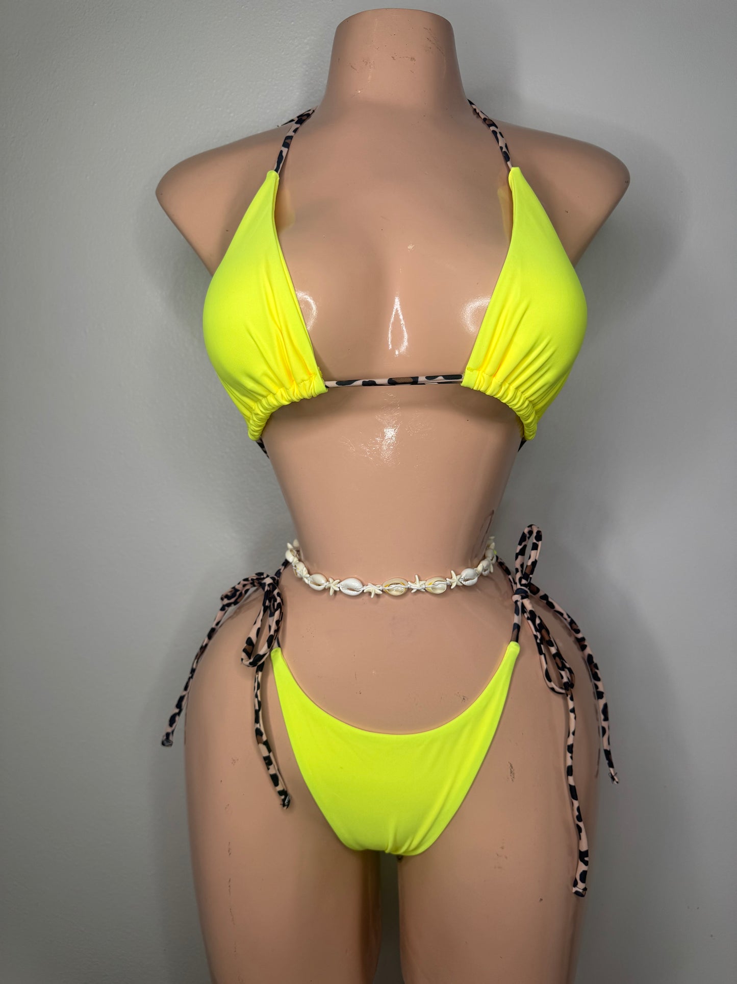 Neon and Animal Print Bikini