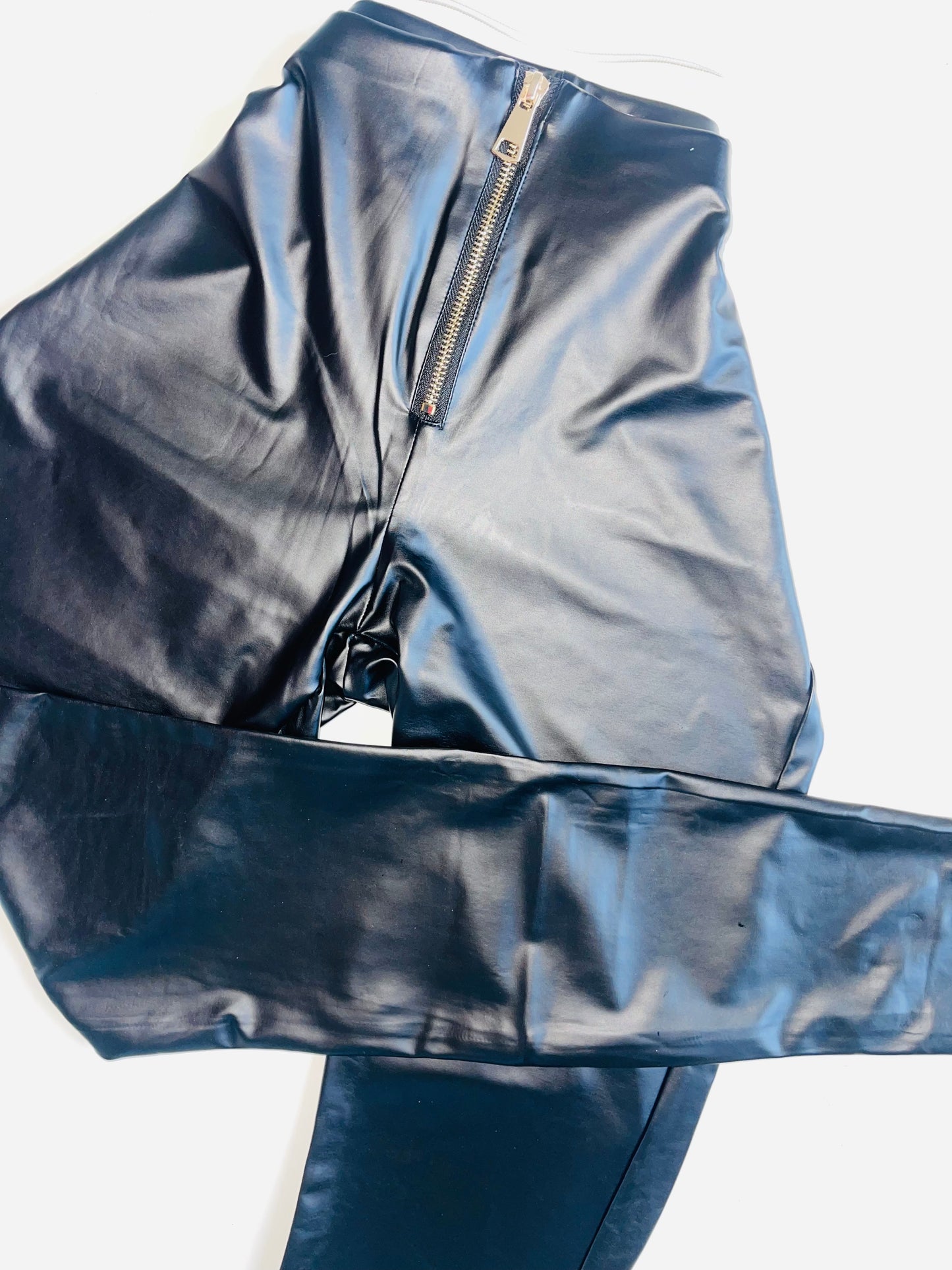 Leather Zipper Leggins