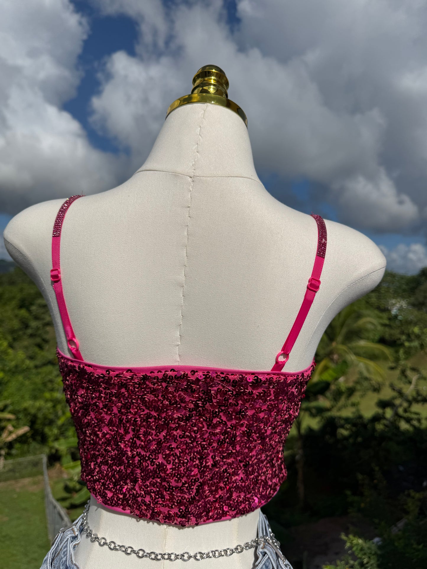 Top Lentejuelas Rosa