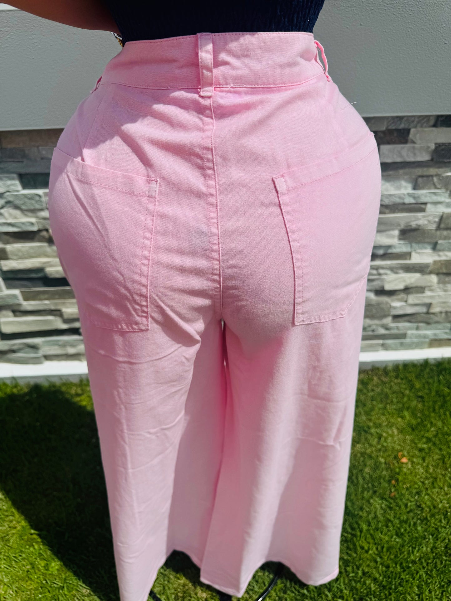 Basic Wide Pants in Pink
