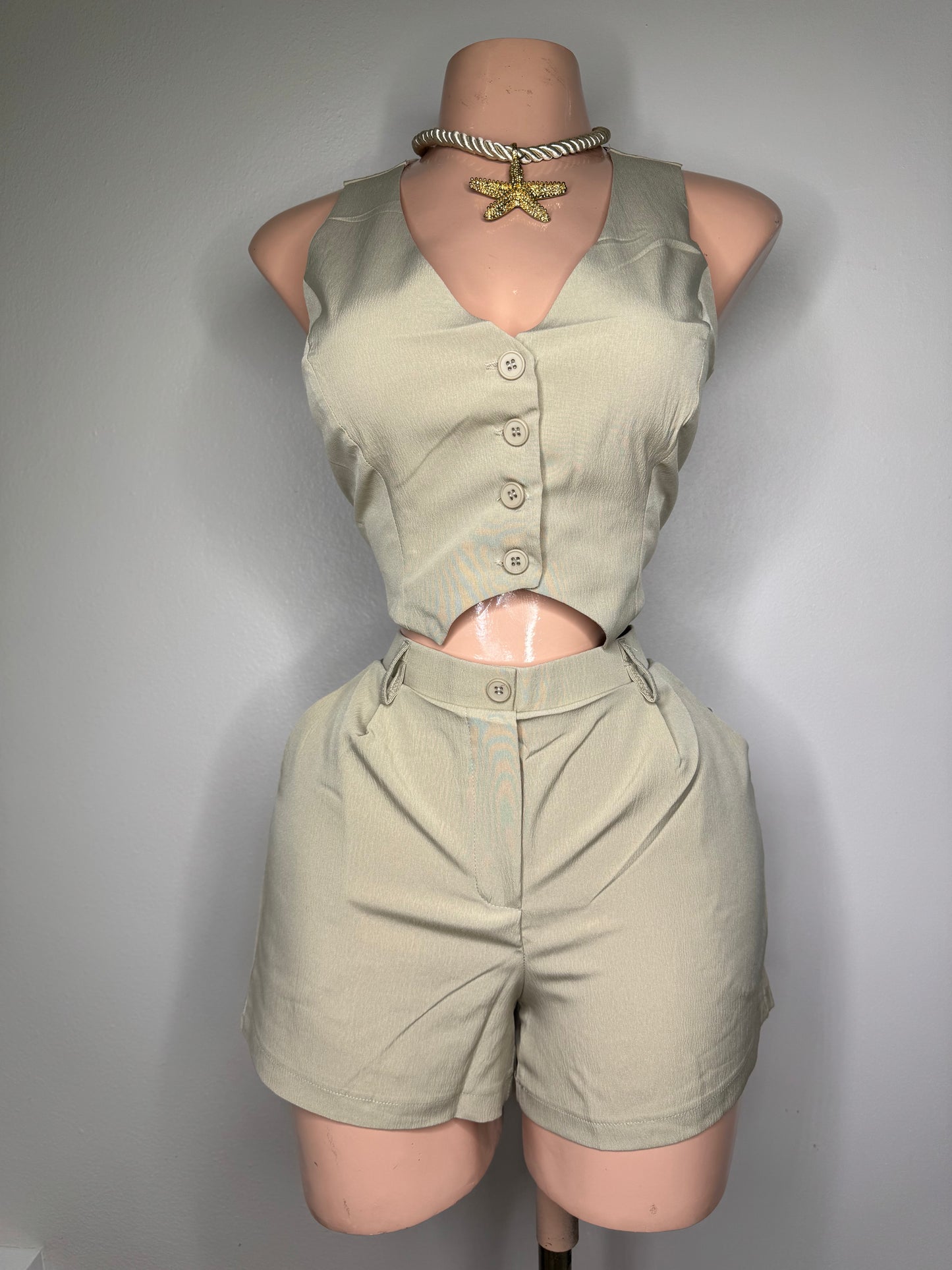 Textured Set In Tan Khaki