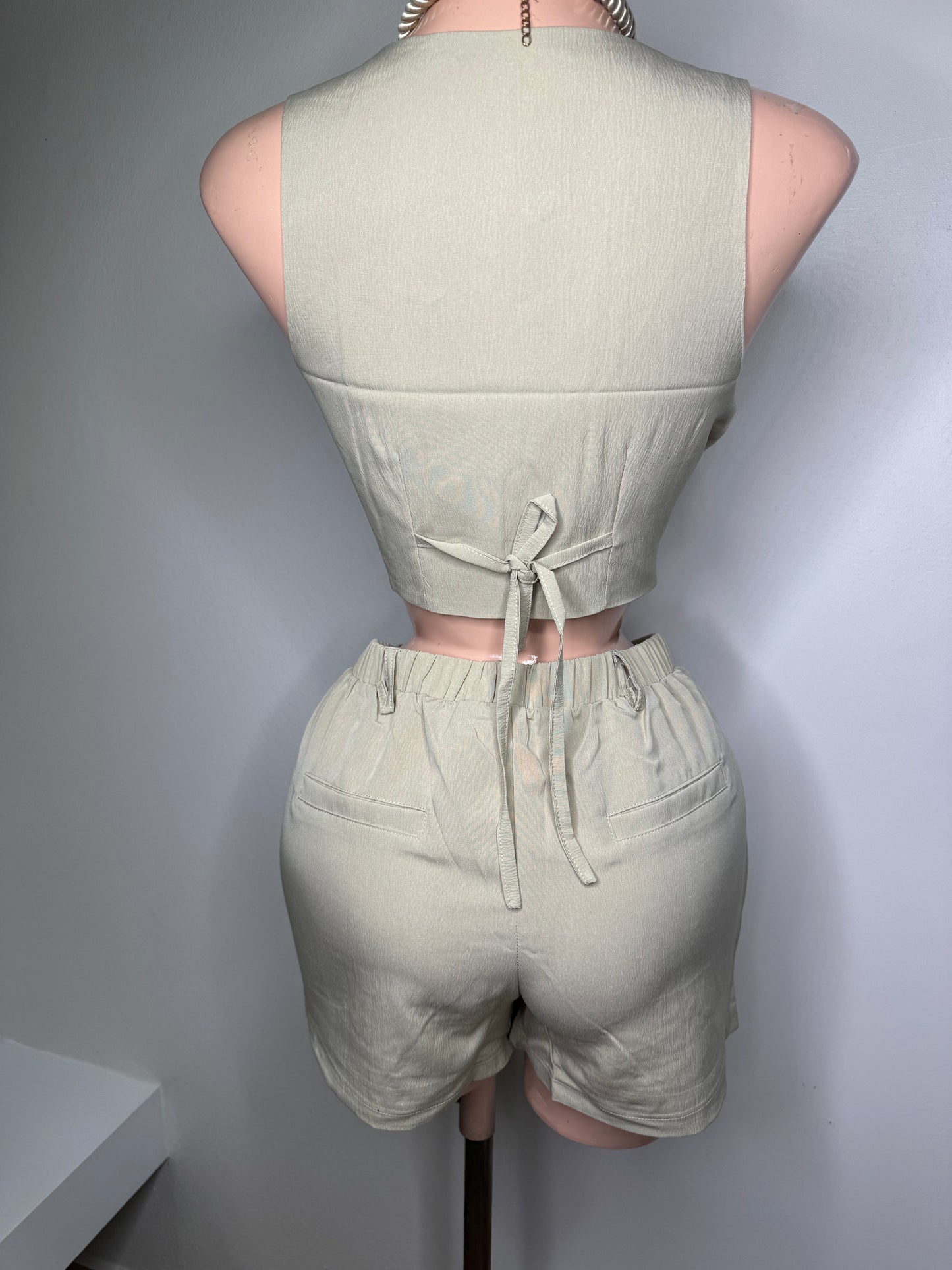 Textured Set In Tan Khaki