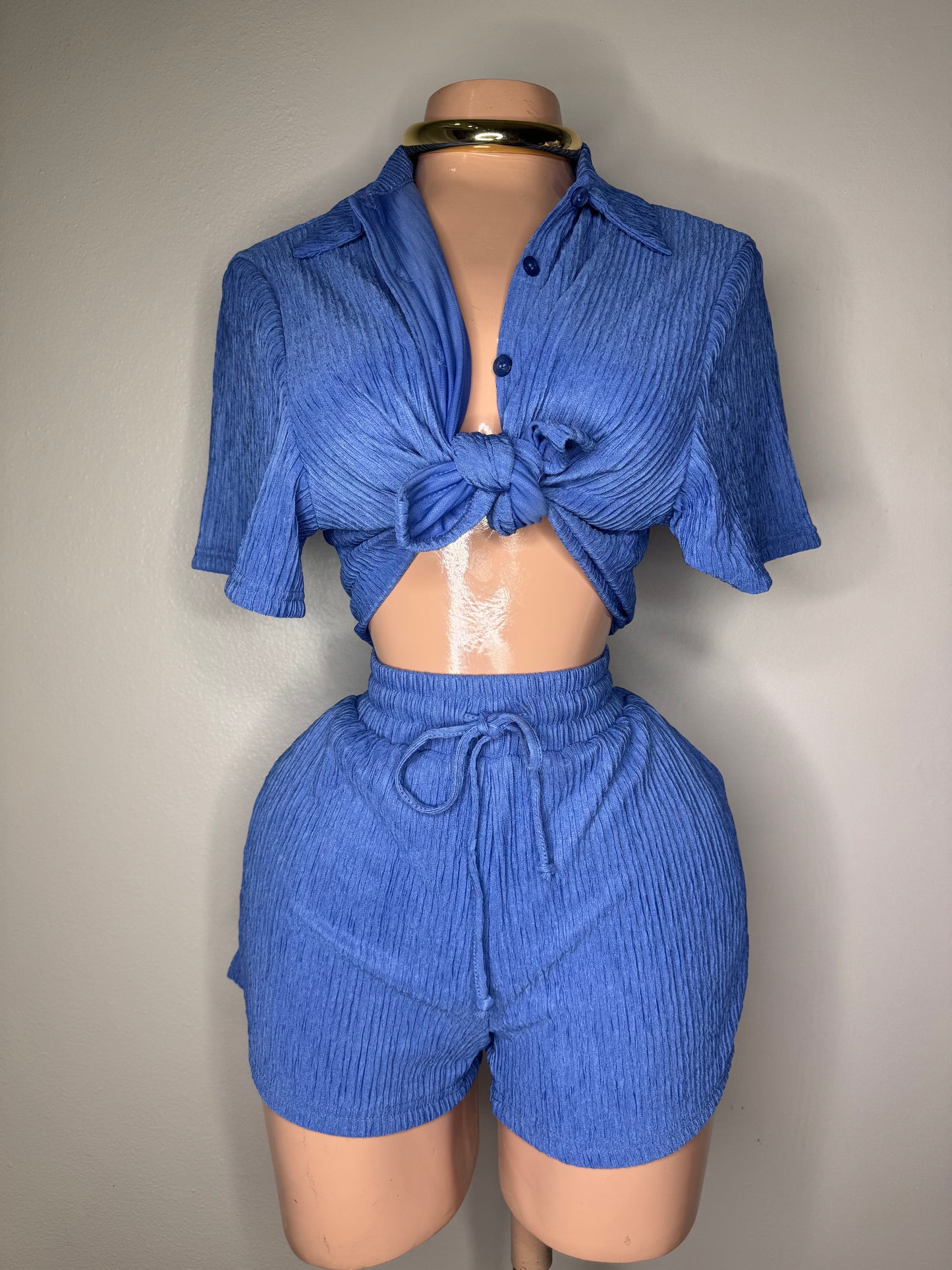 Set Esencial manga corta en Azul