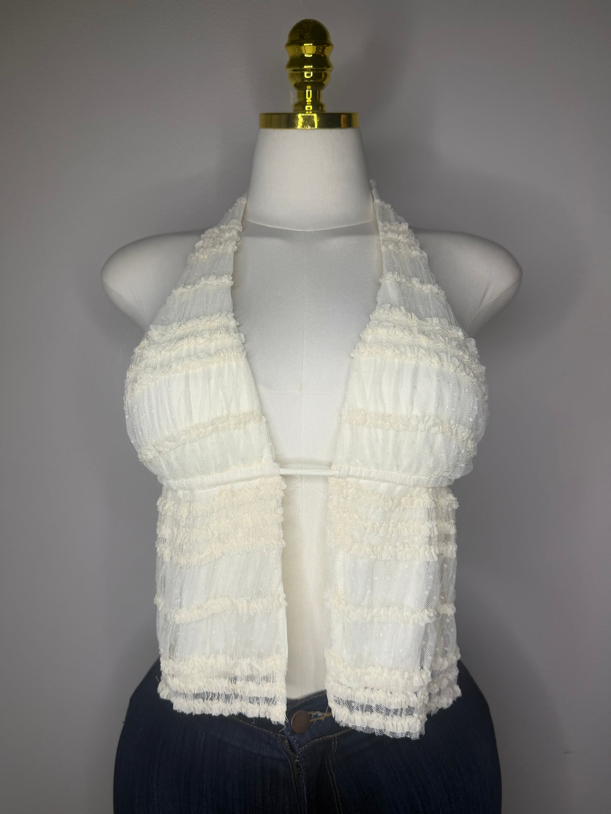 Ruffles Sexy Top in Ivory