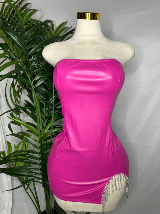 Pink Leather Dress