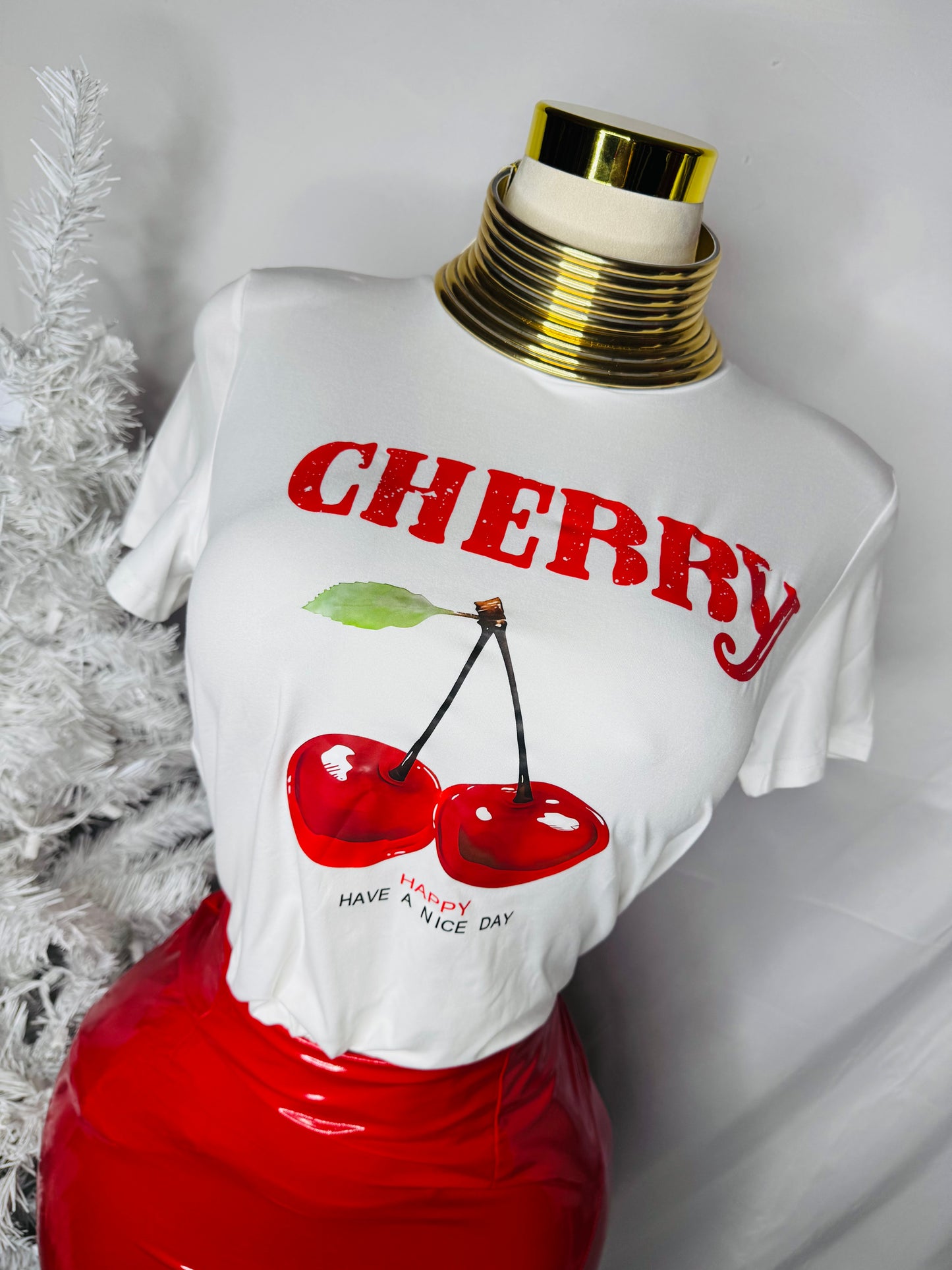 🍒Cherry 🍒 Tshirt en Blanca