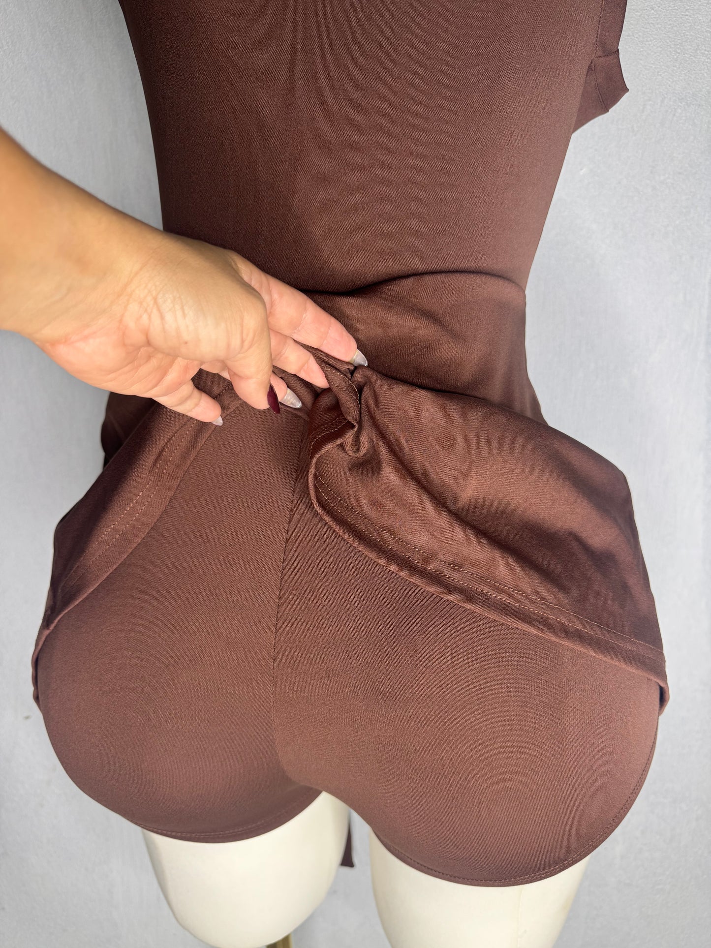 Sporty Romper In Brown