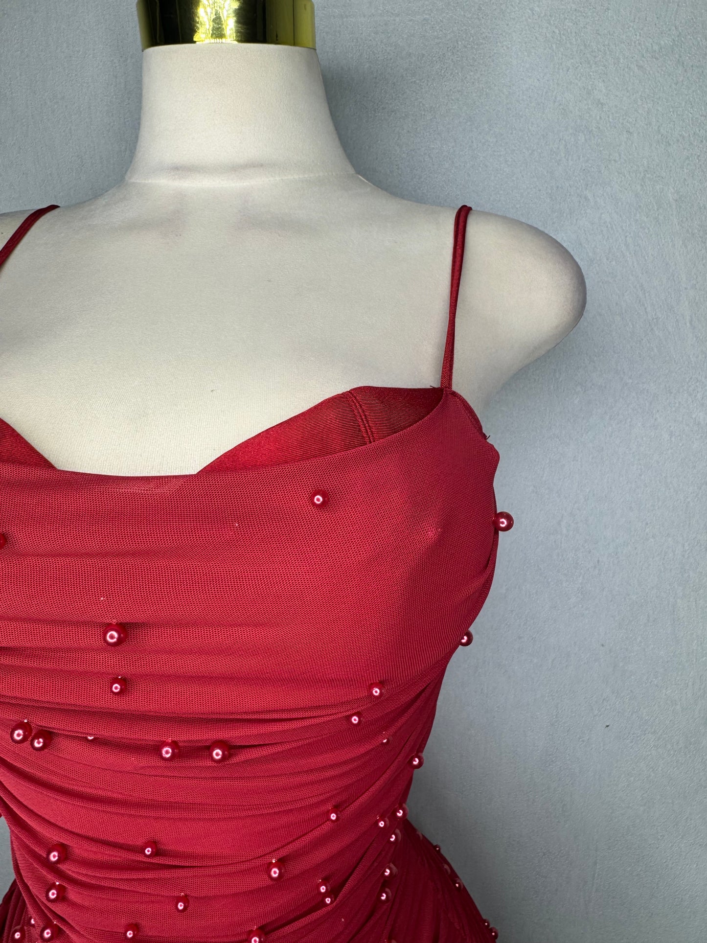 Red and Pearls Dress