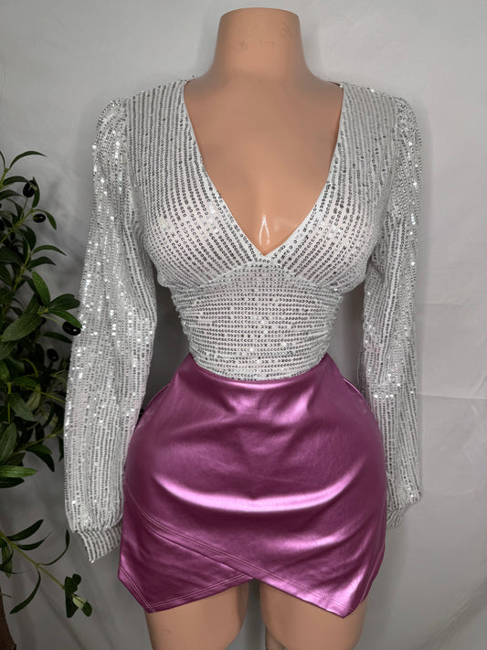 Elegant Party Top in Silver