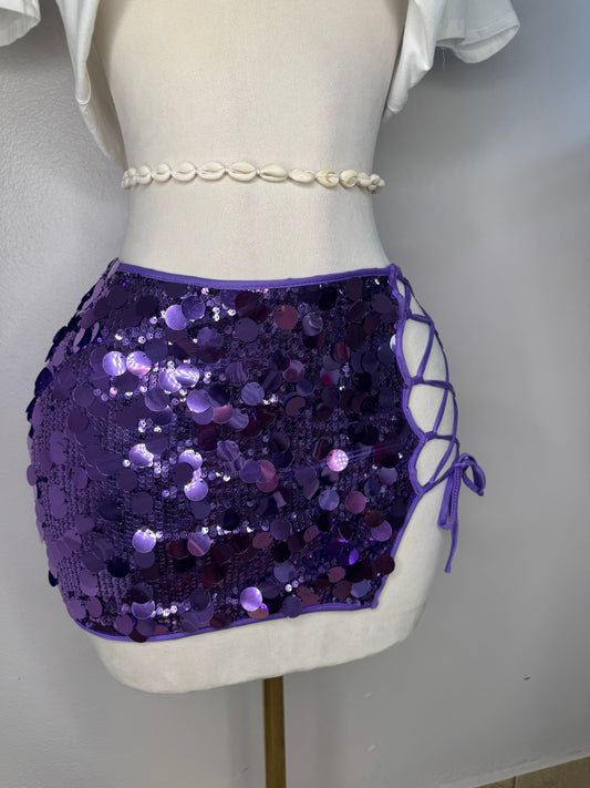 Falda de lentejuelas, color violeta