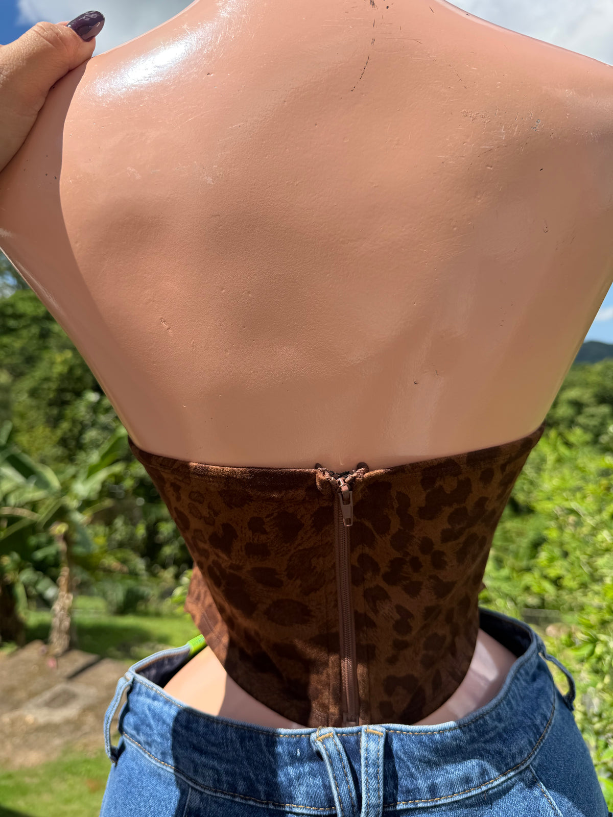 Leopard Suede Bustier