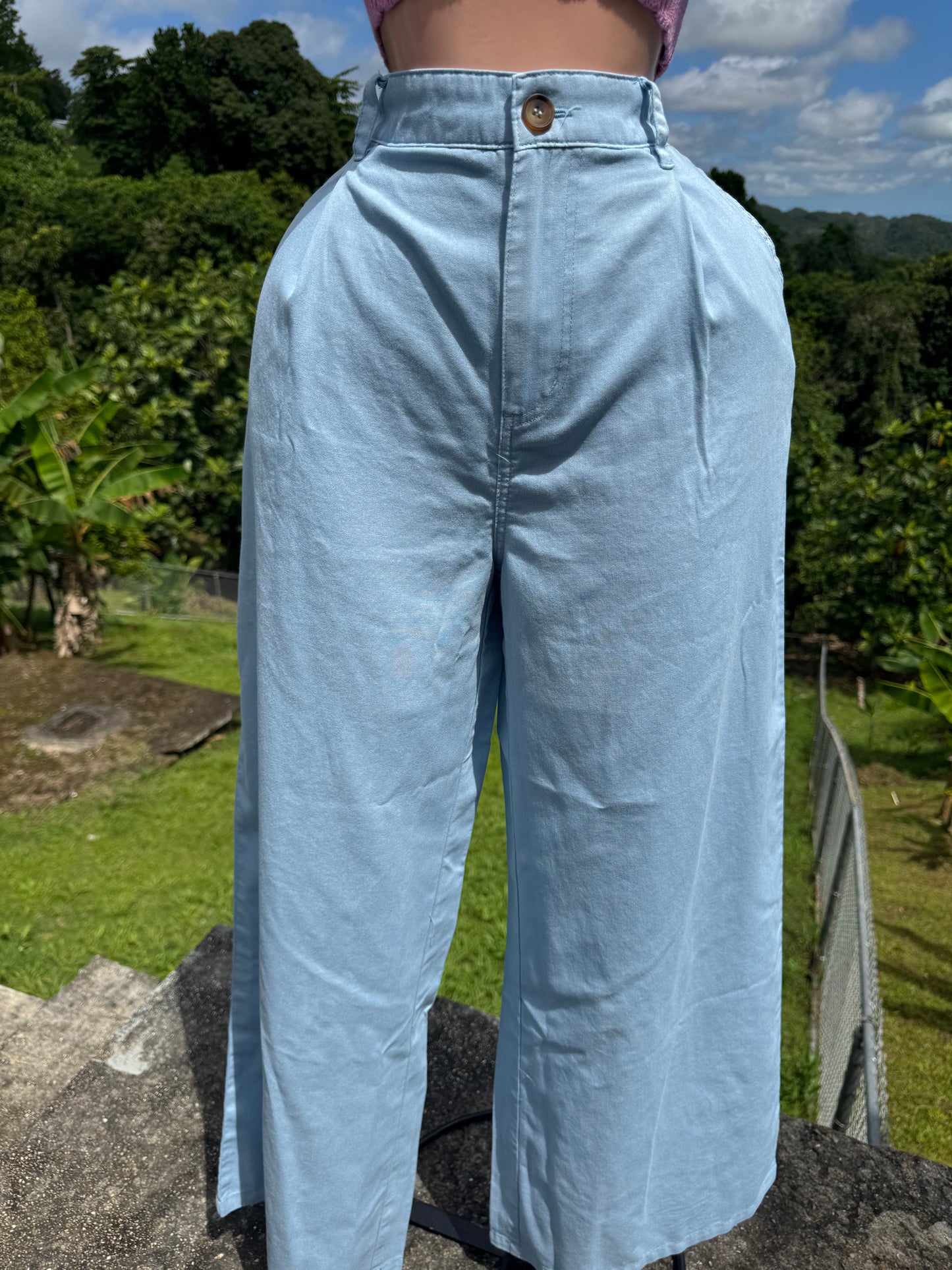 Basic Wide Pants in Sky RESTOCKED