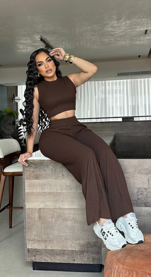 🤎Palazzo Set In Brown