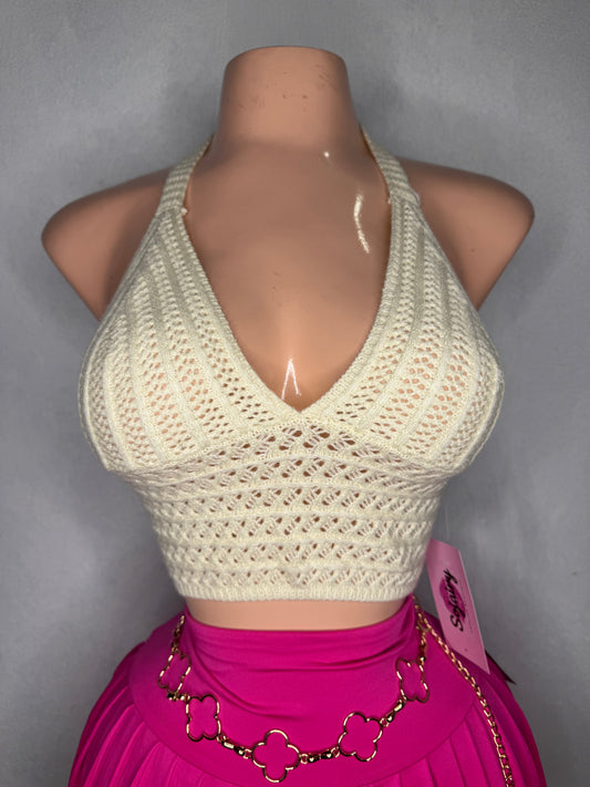 Crochet Top in Beige