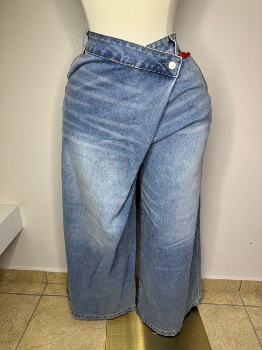 Wrap Waist Wide Jean ( VIBRANT )