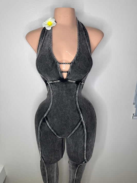 Black Mineral Sexy Jumpsuit