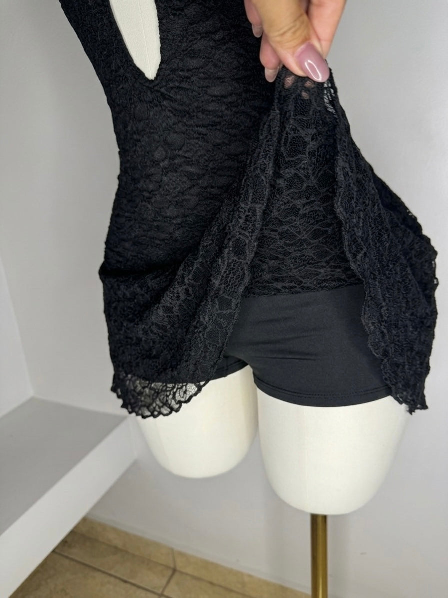Lace Princess Dress in Black