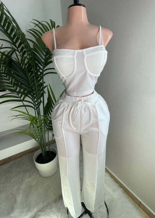 Elegant Pants Set White 🤍