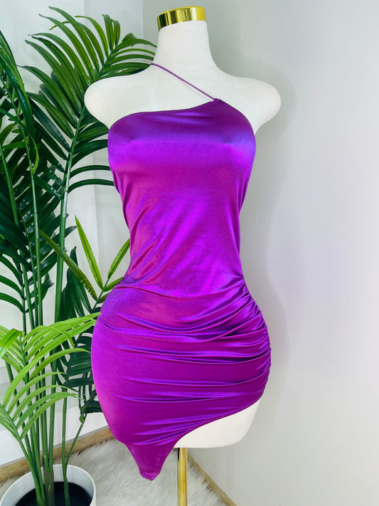 Asymmetric Purple Dress