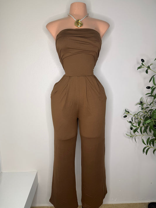 Súper Stretch Jumpsuit in Brown