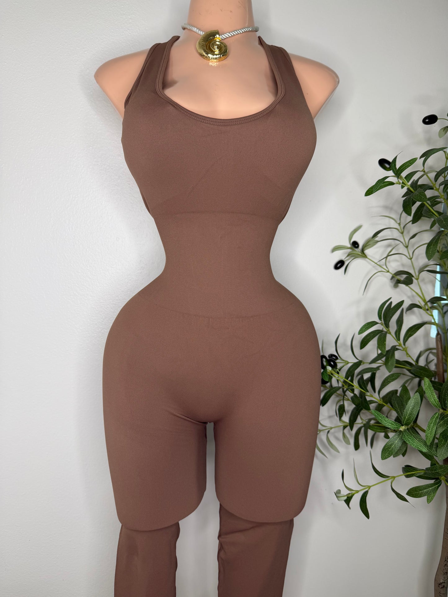 Brown Sport Jumpsuit