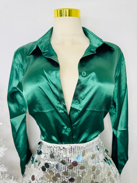 Blusa Satinada Verde