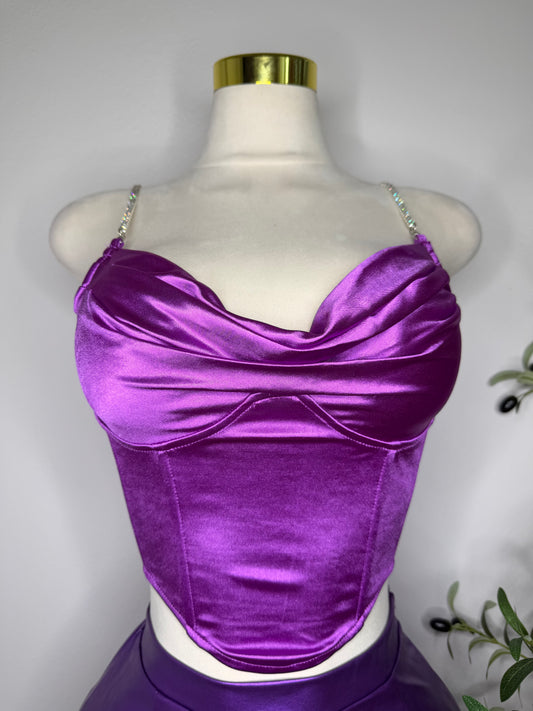 Purple Diamonds Bustier Top