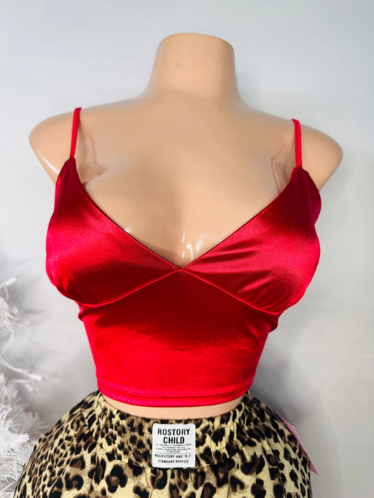 Red Satin Top