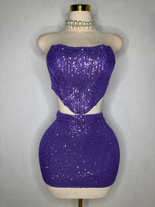 Sequined Babe Set in Lilac 💜